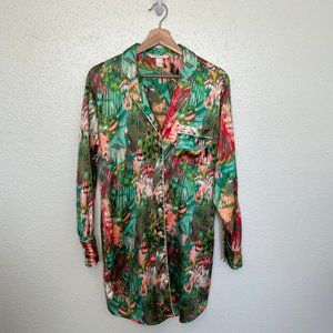 Victoria Secret Collared Button Down Long Sleeve Pajama Gown. S/P